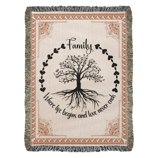 Family Roots, Celtic Tree Woven Blanket
